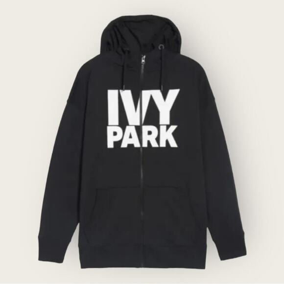 EUC | Ivy Park | Zipper Hoodie | Black/White | XS - Picture 1 of 12